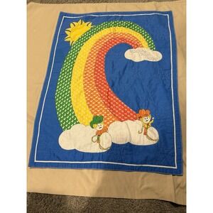 Vintage Handmade Baby Crib Quilt Blanket Cottage Core